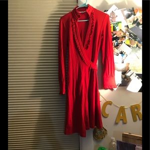 DVF Red Wrap Dress